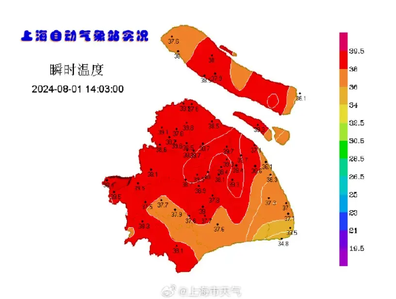 上海發(fā)布高溫紅色預(yù)警：將達(dá)40℃！未來(lái)10天，情況罕見(jiàn)→  第2張