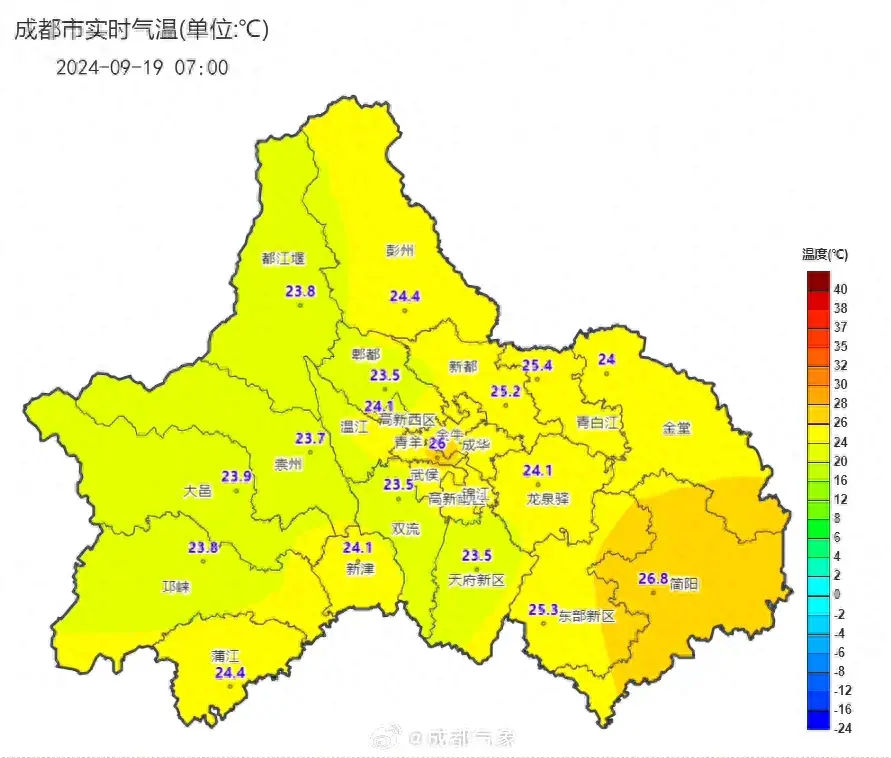 成都：今日多云，最高氣溫→